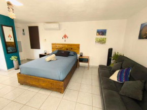 Comfy studio Yaxkin on downtown, 3 block away from sea and sunsets